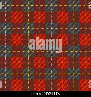 Tartan, motif écossais sans coutures en tissu écossais de couleurs noir rouge et jaune. Fichier vectoriel EPS 10 inclus Banque D'Images