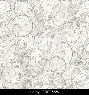 Vecteur floral abstrait fond dessiné à la main avec effets grunge. Illustration de Vecteur