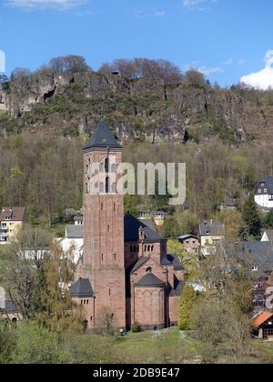 evangische Erlöserkirche mit Munterley, Gerolstein, Rheinland-Pfalz, Allemagne Banque D'Images