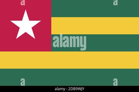 Drapeau national du Togo en proportions exactes - illustration vectorielle Illustration de Vecteur