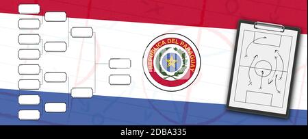 Tablette de sport avec des tactiques de football sur le jeu - illustration Banque D'Images