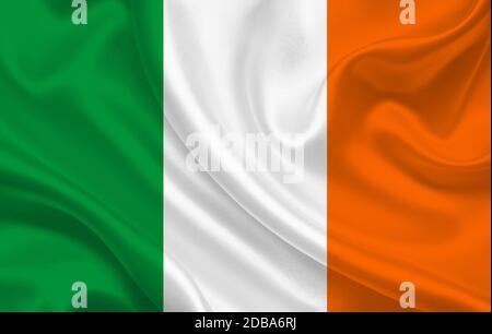 Drapeau de l'Irlande pays sur toile ondulée toile de fond panorama - illustration Banque D'Images