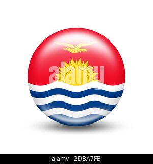 Drapeau de Kiribati dans une sphère à ombre blanche - illustration Banque D'Images