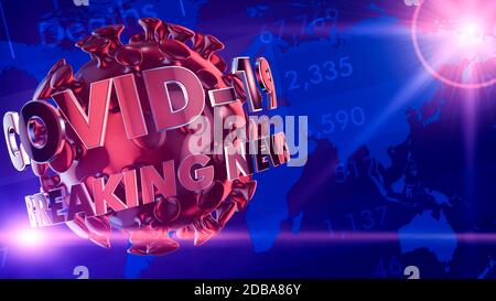 coronavirus emergency, breaking news intro (rendu 3d) Banque D'Images