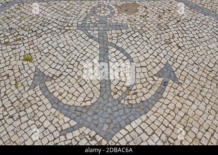 Pavés à Vila Real do Santo Antonio, Portugal Banque D'Images