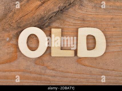 Terme de lettres en bois sur bois de grunge Banque D'Images