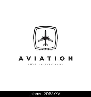 Modèle de vecteur de conception de logo aviation.symbole d'élément d'avion Illustration de Vecteur