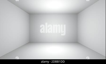 Espace vide blanc propre rendu réaliste en 3 dimensions Banque D'Images