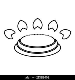 Brûleur à gaz poêle type symbole surfaces de cuisson signe ustensile panneau de destination icône contour noir vecteur illustration plat style simple image Banque D'Images