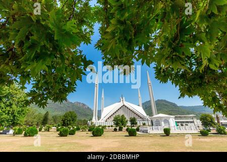 La mosquée Shah Faisal est l'une des plus grandes mosquées du monde. Islamabad, Pakistan. Banque D'Images