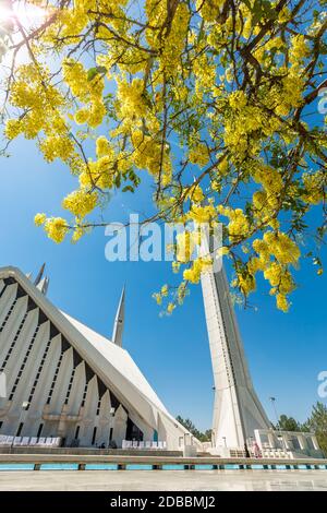 La mosquée Shah Faisal est l'une des plus grandes mosquées du monde. Islamabad, Pakistan. Banque D'Images