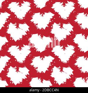 Fond sans couture en forme de coeur avec trait de pinceau pour les textiles de mode et les motifs Illustration de Vecteur