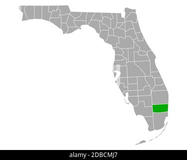 Carte de Broward en Floride Banque D'Images