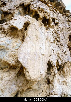 Motif de l'érosion dans la région de Wadi Ghul aka Grand Canyon de Saoudite dans Jebel Shams, Oman Banque D'Images