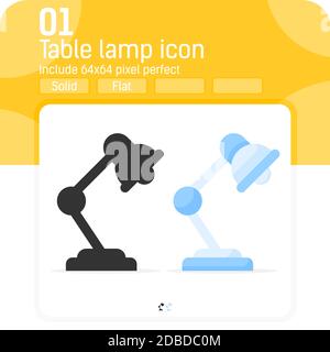 lampe de table haut de gamme icon avec style plat isolé sur fond blanc. Illustration vectorielle élément du symbole de l'éducation concept d'icône pour la conception de sites Web Illustration de Vecteur