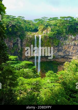 Point de vue du parc national de la rivière Noire aux chutes de Chamarel, Chamarel, Ile Maurice Banque D'Images