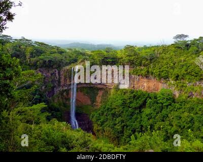 Point de vue du parc national de la rivière Noire aux chutes de Chamarel, Chamarel, Ile Maurice Banque D'Images