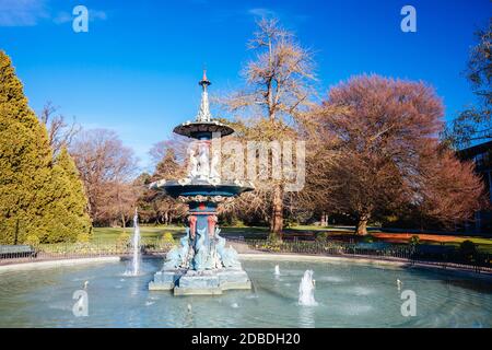 Christchurch Botanic Gardens Peacock Fountain Nouvelle-Zélande Banque D'Images