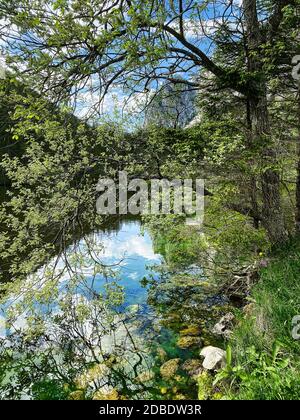 Green Lake Austria, eau de fonte dans les montagnes Banque D'Images