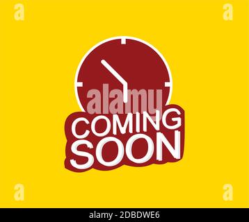 design à propos du texte bientôt disponible Illustration de Vecteur