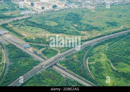 Intersection en trois dimensions de l'autoroute (Chengdu, Chine). Lieu de tournage : Chengdu Banque D'Images
