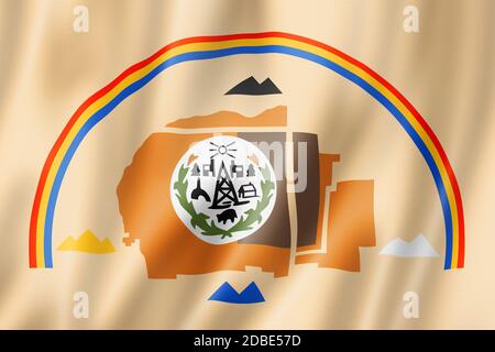 Drapeau ethnique du peuple Navajo, États-Unis. Illustration 3D Banque D'Images