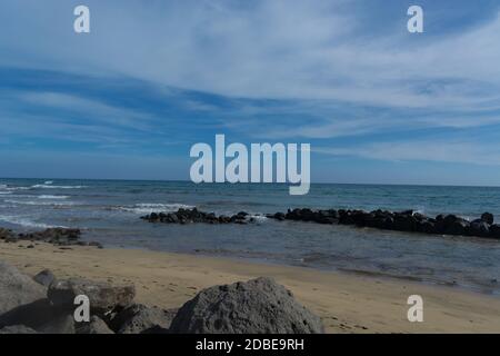 Plage de Gran Canaria à Meloneras, plage près du phare. Banque D'Images