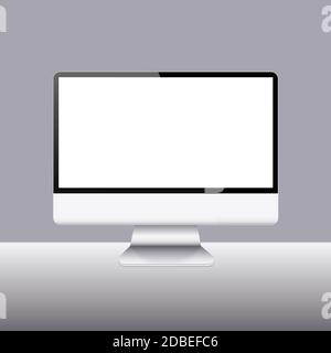 Icône de moniteur d'ordinateur Vector Modern Realistic Illustration de Vecteur