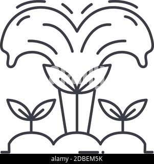 Icône d'irrigation, illustration isolée linéaire, vecteur ligne mince, signe de conception de toile, symbole de concept de contour avec contour modifiable sur fond blanc. Illustration de Vecteur