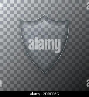 Plaque en verre à écran transparent Vector Modern avec ombre sur l'arrière-plan de l'échantillon. Illustration de Vecteur