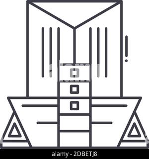 Icône d'entreprise, illustration isolée linéaire, vecteur de ligne mince, signe de conception Web, symbole de concept de contour avec contour modifiable sur fond blanc. Illustration de Vecteur