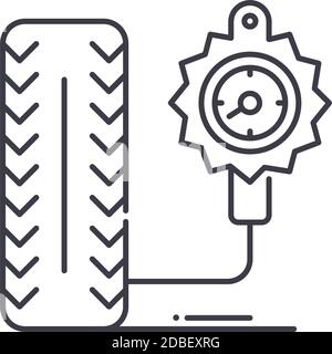 Icône de pompe, illustration isolée linéaire, vecteur ligne mince, signe de conception de bande, symbole de concept de contour avec contour modifiable sur fond blanc. Illustration de Vecteur