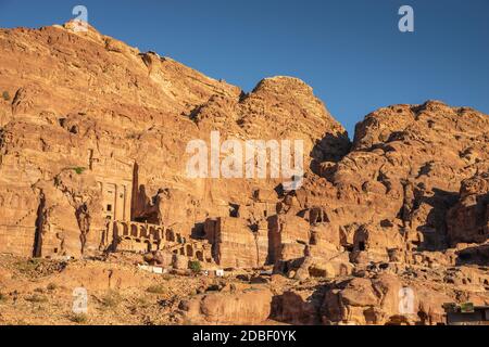 Tombes royales, Pétra, Wadi Musa, Jordanie Banque D'Images