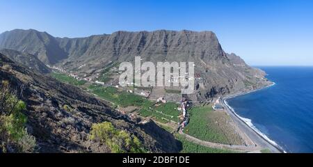 Vallée de Hermigua sur l'île de la Gomera Banque D'Images