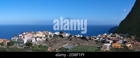 Panorama d'Agulo, la Gomera, îles Canaries, Espagne Banque D'Images