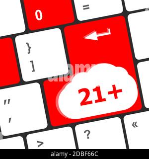 21 Bouton plus sur les touches du clavier de l'ordinateur Banque D'Images