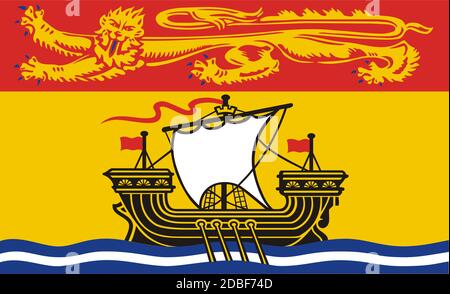 Drapeau de l'État canadien Nouveau-Brunswick Illustration de Vecteur