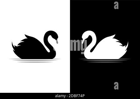Collection Ssilhouette Swan illustration vectorielle Illustration de Vecteur