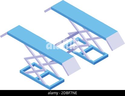 Icône d'atelier de levage de voiture. Isométrique de l'atelier de levage de voiture icône de vecteur pour la conception de web isolée sur fond blanc Illustration de Vecteur