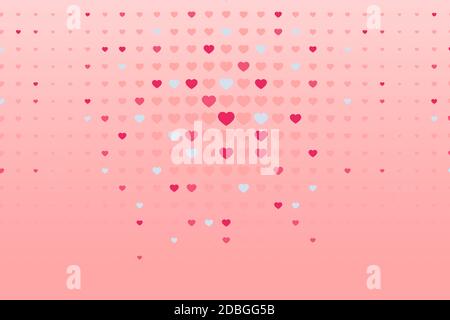 Fond coeur Rose clair motif demi-ton rétro Illustration de Vecteur