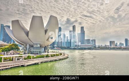 Vue sur le front de mer de Singapour, HDR image Banque D'Images