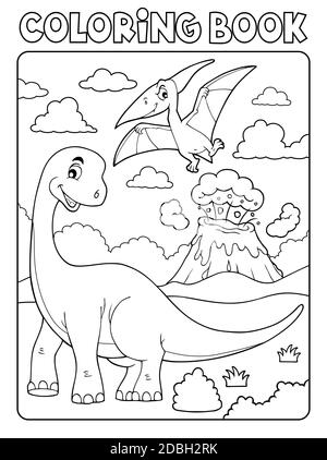 Livre de coloriage dinosaure sujet image 8 - illustration de l'image. Banque D'Images