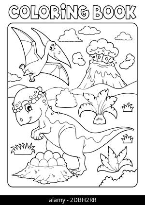Livre de coloriage dinosaure sujet image 7 - illustration de l'image. Banque D'Images