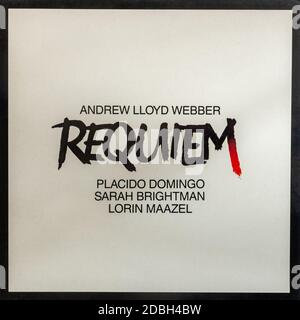 Andrew Lloyd Webber Requiem 1985 vinyle LP album couverture Banque D'Images