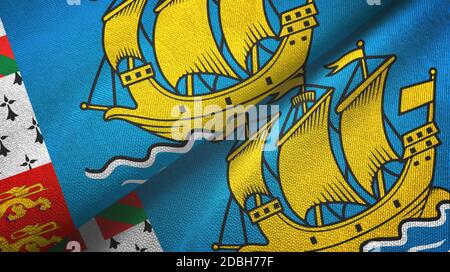 Saint-Pierre-et-Miquelon deux drapeaux Banque D'Images