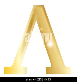 Lambda - une lettre de l'alphabet grec isolé sur un fond blanc. Banque D'Images