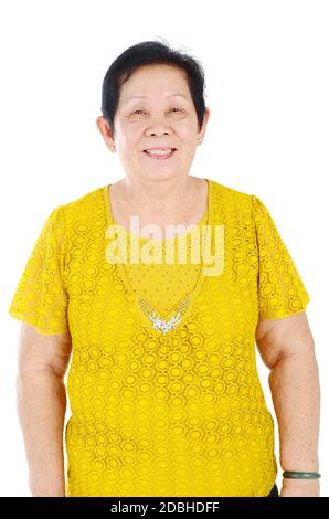 Photo du corps de femme asiatique senior. Concept de fête des mères. Banque D'Images