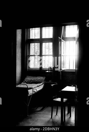 Vue sur la salle de prison de Landsberg, où Hitler a purgé sa peine. Banque D'Images