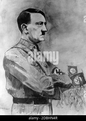 Représentations d'Adolf Hitler dans l'art et la peinture. Banque D'Images