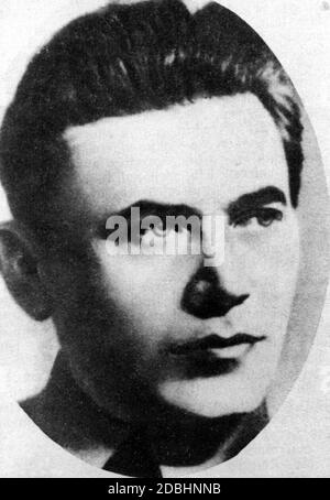 Nikolai Yezhov a été chef du ministère soviétique de l'intérieur et de la police secrète du NKVD de 1936 à 1938. Pendant cette période, il était chef de l'organe exécutif de la terreur stalinienne, qui a fait environ deux millions de victimes pendant son mandat. Après son remplacement par Lavrentiy Beria, il fut lui-même exécuté par la même machine. Banque D'Images